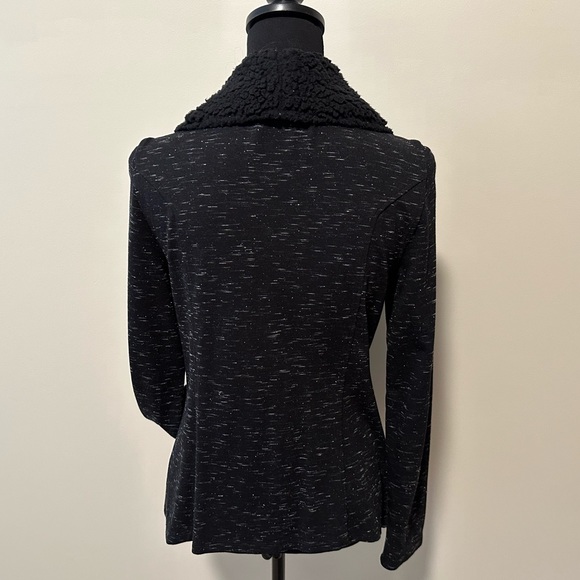 Shailene Shearling Collar Knit Jacket by Kensie - Picture 4 of 14